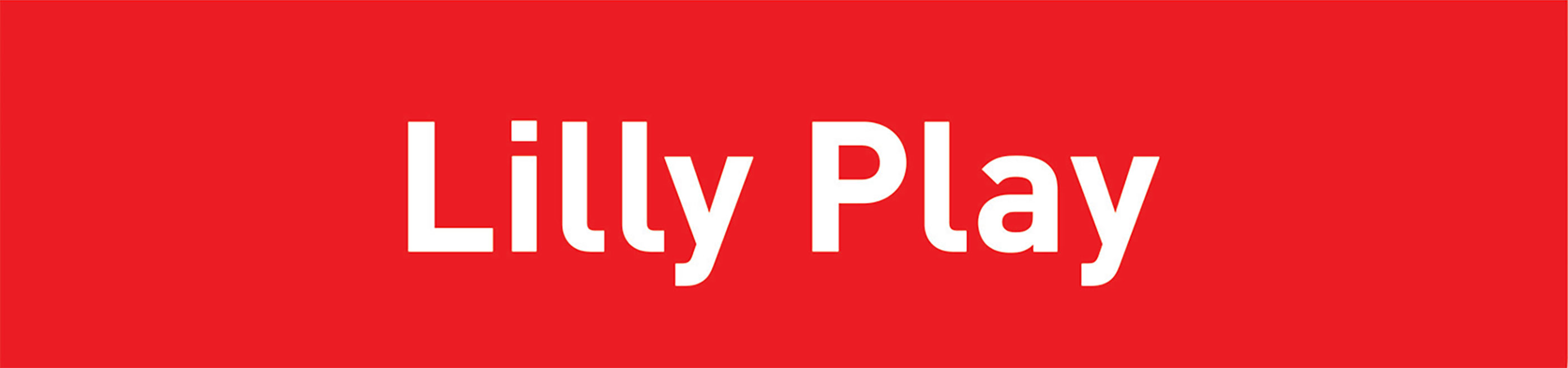 Red banner with white text "Lilly Play" at the top